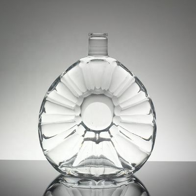 Logo imprimé Bouteille en verre Vodka Whisky avec haut à vis et forme de grenade