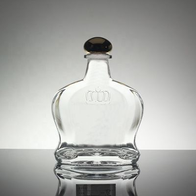 Logo imprimé Bouteille en verre Vodka Whisky avec haut à vis et forme de grenade