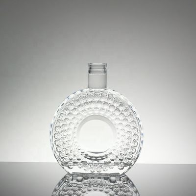 Logo imprimé Bouteille en verre Vodka Whisky avec haut à vis et forme de grenade