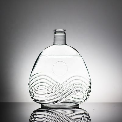 Logo imprimé Bouteille en verre Vodka Whisky avec haut à vis et forme de grenade