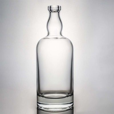 Bouteille en verre de flint de 500 ml, 700 ml et 1000 ml, en forme ronde, avec liège pour les autres boissons