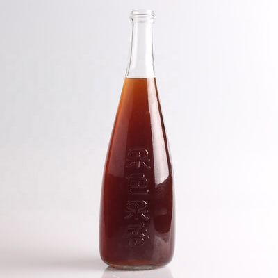 Couleur de la bouteille Super Flint Glass 750 ml Bouteille en verre jus avec couvercle en aluminium