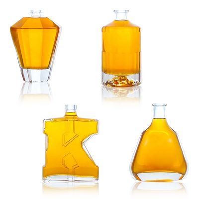 Autres boissons 500 ml '700 ml 750 ml Bouteille en verre pour tequila Gin Rum Whiskey Vodka