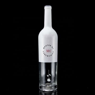 Bouteille personnalisée 750 ml de peinture blanche à la pulvérisation Whisky Vodka Bouteille de verre vide avec liège