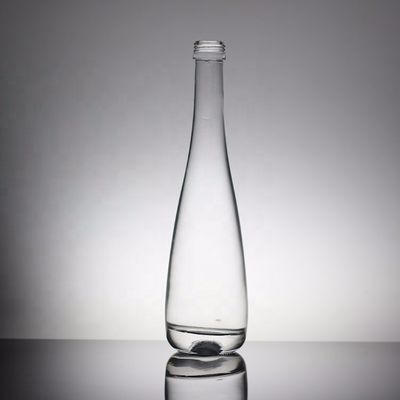 Bouteille en verre d'eau minérale transparente ronde de 700 ml et 350 ml personnalisée pour boissons industrielles