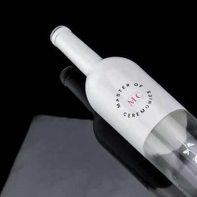 Bouteille personnalisée 750 ml de peinture blanche à la pulvérisation Whisky Vodka Bouteille de verre vide avec liège