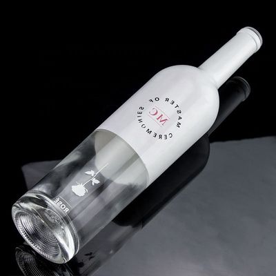 Bouteille personnalisée 750 ml de peinture blanche à la pulvérisation Whisky Vodka Bouteille de verre vide avec liège