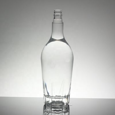 Bouteilles en verre de 750 ml rondes de vodka avec collier de verre