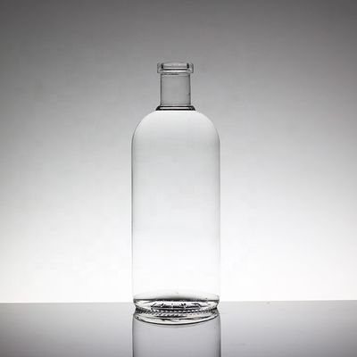 Bouteilles en verre de 750 ml rondes de vodka avec collier de verre