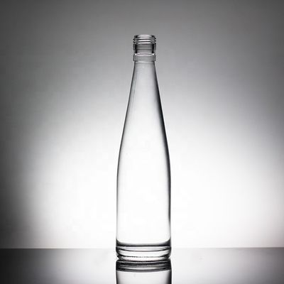 Bouteille d'eau en verre de 500 ml pour boissons douces avec conception transparente et couvercle à vis