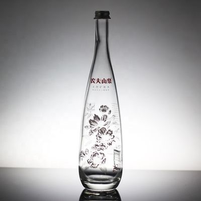 Bouteille à capuche à vis en verre transparent sur mesure pour jus ou boissons gazeuses 330ml 500ml 750ml