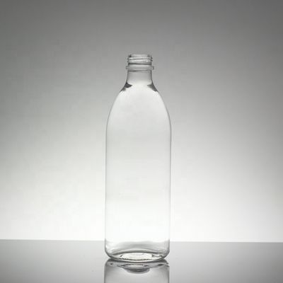 Bouteille à capuche à vis en verre transparent sur mesure pour jus ou boissons gazeuses 330ml 500ml 750ml