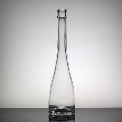 Bouteille de boisson mince de verre transparent pour le col long