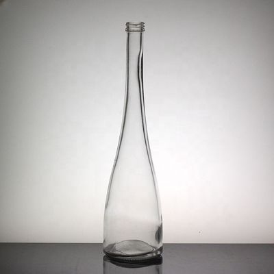 Bouteille de boisson mince de verre transparent pour le col long