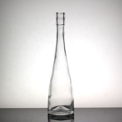 Bouteille de boisson mince de verre transparent pour le col long