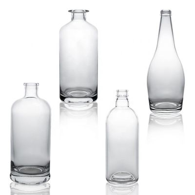 Bouteille en verre Whisky Bouteille en verre Vodka Gin Bouteille de rhum avec liège 375ml 500ml 700ml 750ml 1000ml