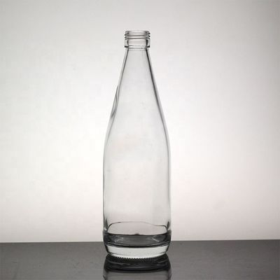 Bouteille de boisson mince de verre transparent pour le col long