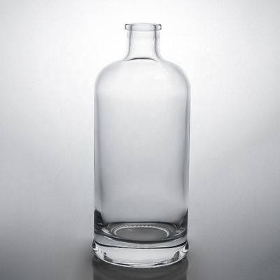 Bouteille en verre Whisky Bouteille en verre Vodka Gin Bouteille de rhum avec liège 375ml 500ml 700ml 750ml 1000ml
