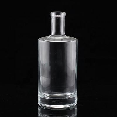 Bouteille en verre transparent avec un cou court et un corps gras 500 ml 750 ml