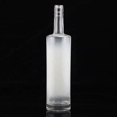 Bouteille de vodka en verre 750 ml 500 ml à imprimer à la décoloration avec conception glacée et matériau de base