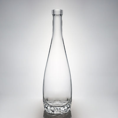Bouteille de verre à rayures uniques pour vodka gin whisky rhum vin bouchon 500 ml 700 ml 750 ml