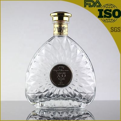 Whisky Vodka Matériau en verre 700 ml Bouteille de 1000 ml avec couvercle métallique et de qualité supérieure