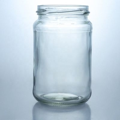 Bouchon métallique confiture ronde en verre de qualité alimentaire avec verre transparent à bord droit sur mesure