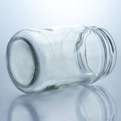 Bouchon métallique confiture ronde en verre de qualité alimentaire avec verre transparent à bord droit sur mesure