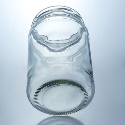 Bouchon métallique confiture ronde en verre de qualité alimentaire avec verre transparent à bord droit sur mesure