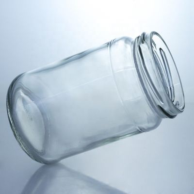 Bouchon métallique confiture ronde en verre de qualité alimentaire avec verre transparent à bord droit sur mesure