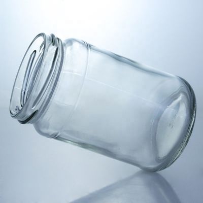 Bouchon métallique confiture ronde en verre de qualité alimentaire avec verre transparent à bord droit sur mesure
