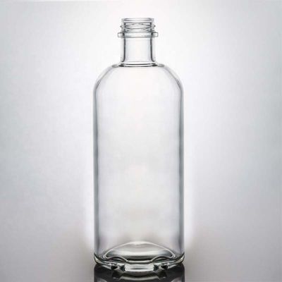 Bouteille de flint rond vide 375ml 500ml 750ml 1000ml Liquor Vodka Tequila Whisky avec bouchon à vis