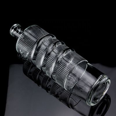 Logo personnalisé Bouteille de verre à dessin de serpent émoussé 750 ml pour bouteille de vodka