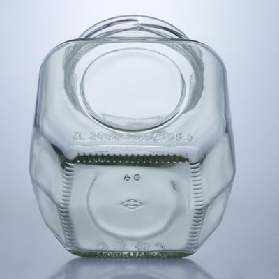 600 ml de bocal en verre pour le miel sauce au piment Couvercle en aluminium pratique et élégant