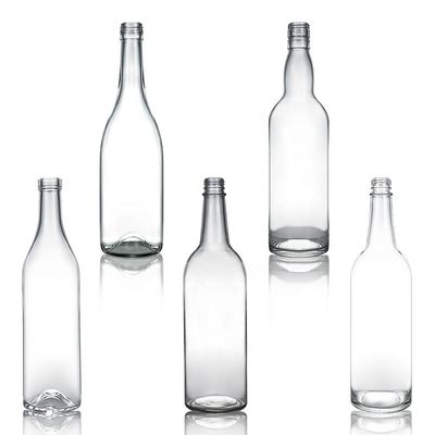 Bouteille en verre blanc cristallin pour le vin Gin Whiskey Tequila 500 ml 700 ml 750 ml 1000 ml