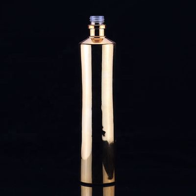 750 ml bouteille de verre colorée avec collier en or et finition pour la vodka