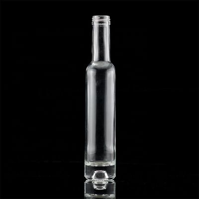 750 ml Bouteille d'alcool en verre clair à base lourde avec bouchon métallique doré en vrac