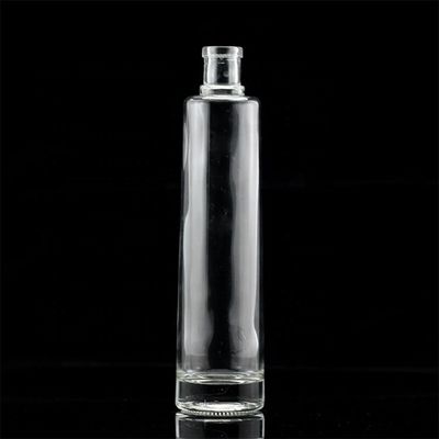 750 ml Bouteille d'alcool en verre clair à base lourde avec bouchon métallique doré en vrac