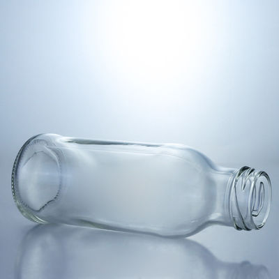 250 ml bouteille ronde en verre pour le lait, le jus de fruits, le thé, le logo personnalisé et le collier en verre