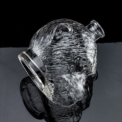 Conception unique 500 ml 750 ml Bouteille en verre en forme de tête de singe pour la vodka Liqueur avec liège