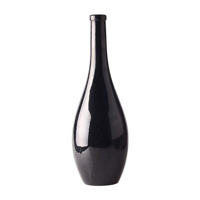 750 ml bouteille noire vide avec bouche de liège et bouteille en verre spray pour la promotion de la vodka
