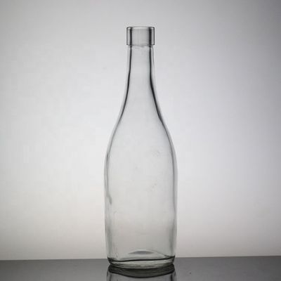 Bouteille de jus de pomme transparente en forme de 500 ml Bouteille en verre de silex avec bouchon en plastique