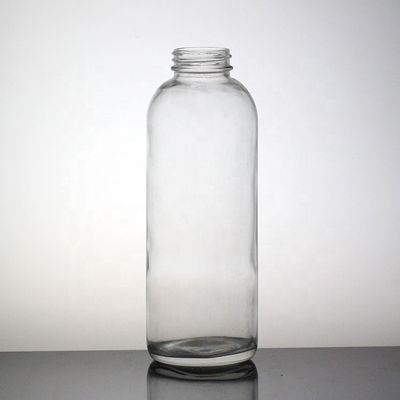 Bouteille de jus de pomme transparente en forme de 500 ml Bouteille en verre de silex avec bouchon en plastique