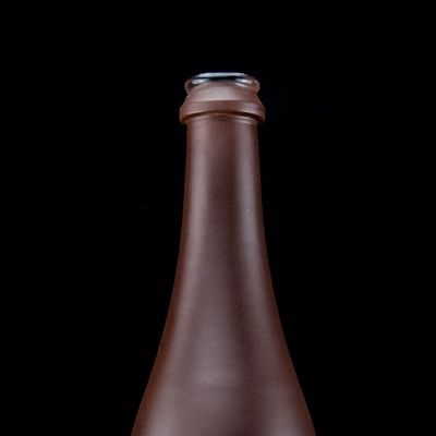 Bouteille de champagne de 500 ml avec finition mate Collier en verre revêtu de cuivre