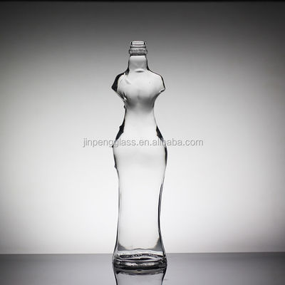 Conception personnalisée Corps féminin Forme spéciale Bouteille d'alcool 1000 ml 750 ml avec surface décale