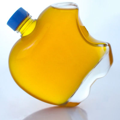 Bouteille en verre en forme de pomme à capuche personnalisée pour vodka tequila whisky en verre super flint