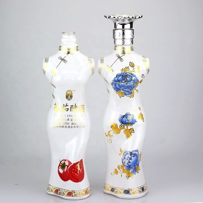 Bouteille en forme de corps féminin sexy Bouteille en verre unique avec un bouchon de couronne