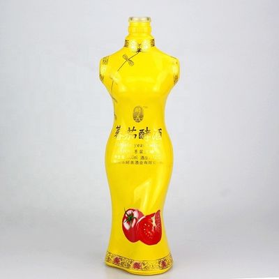 Bouteille en forme de corps féminin sexy Bouteille en verre unique avec un bouchon de couronne