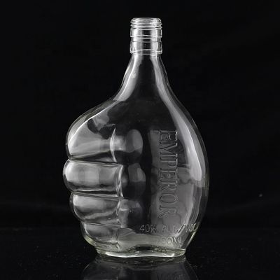 Bouteille en verre industrielle de 700 ml pour l'industrie des boissons en forme de pouce