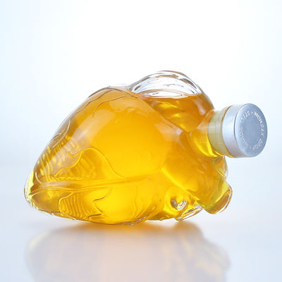 Bouteille en verre en forme de cœur, claire ou personnalisée, pour les boissons